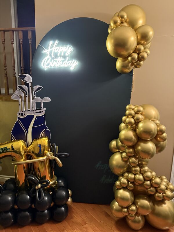 Number balloon display for birthday celebration