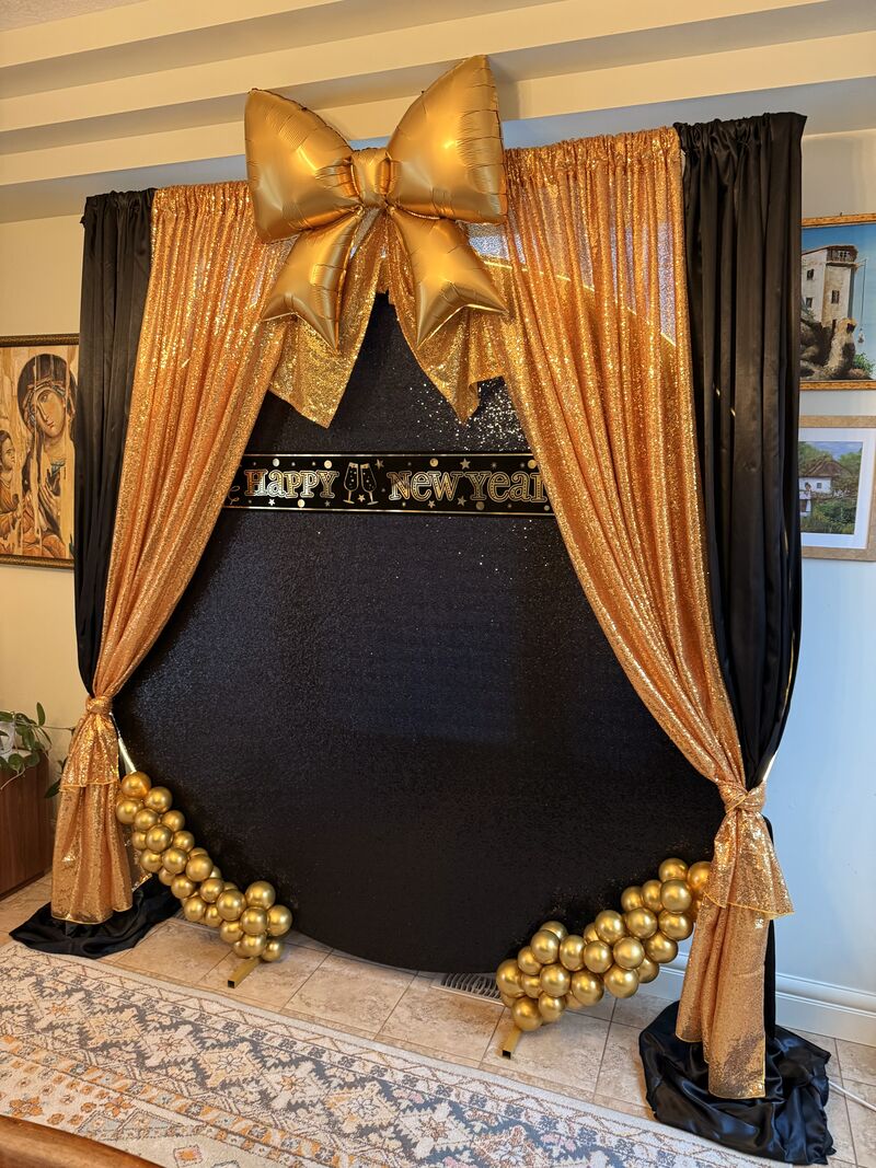 Winter wonderland themed balloon installation