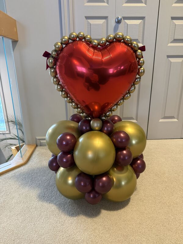 Valentine's Day heart balloon arrangement