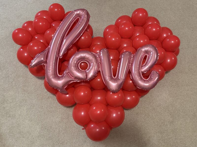 Romantic Valentine's Day balloon display